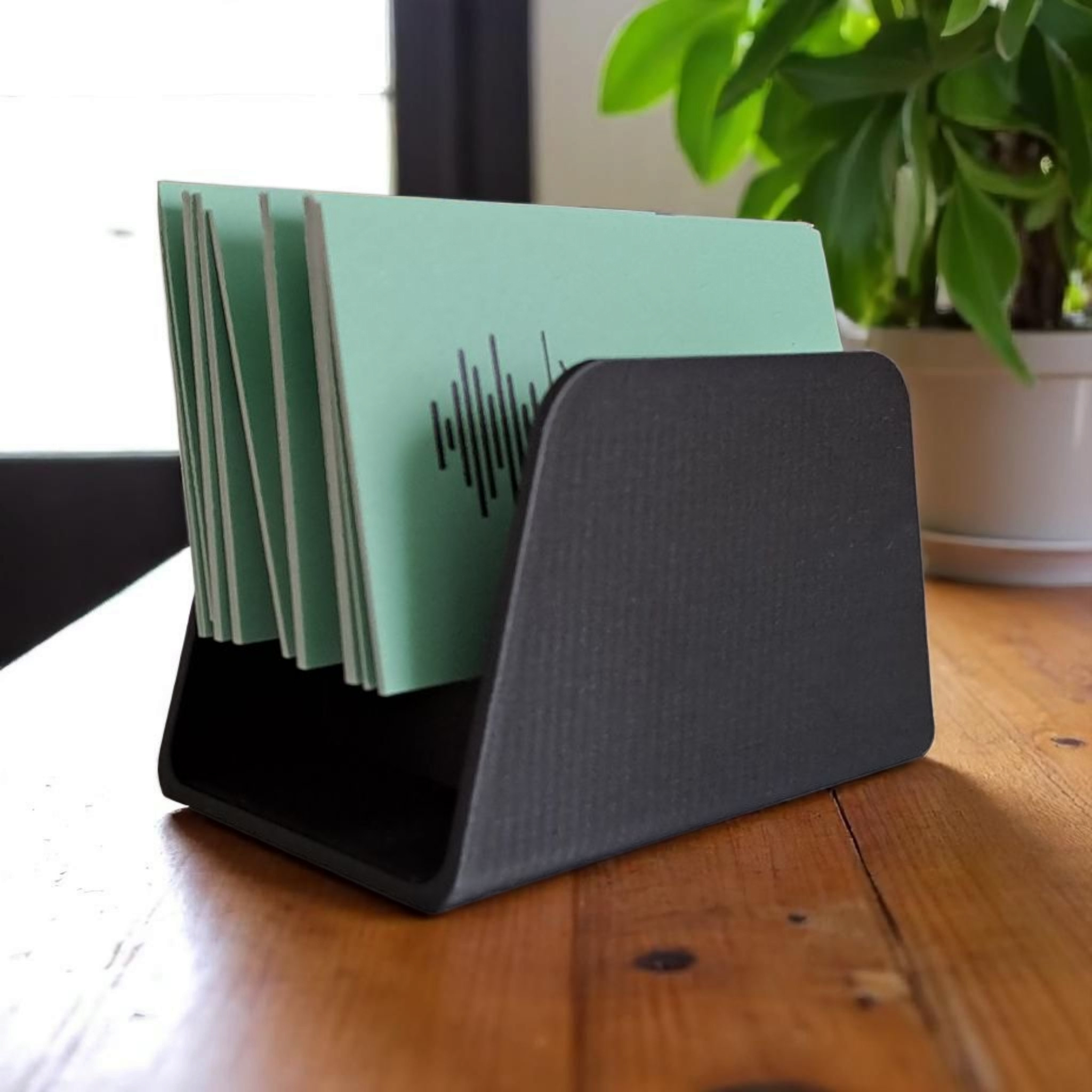 Modern Business Card Holder, Business Card Stand 3D print product image 2 by Deltaprints
