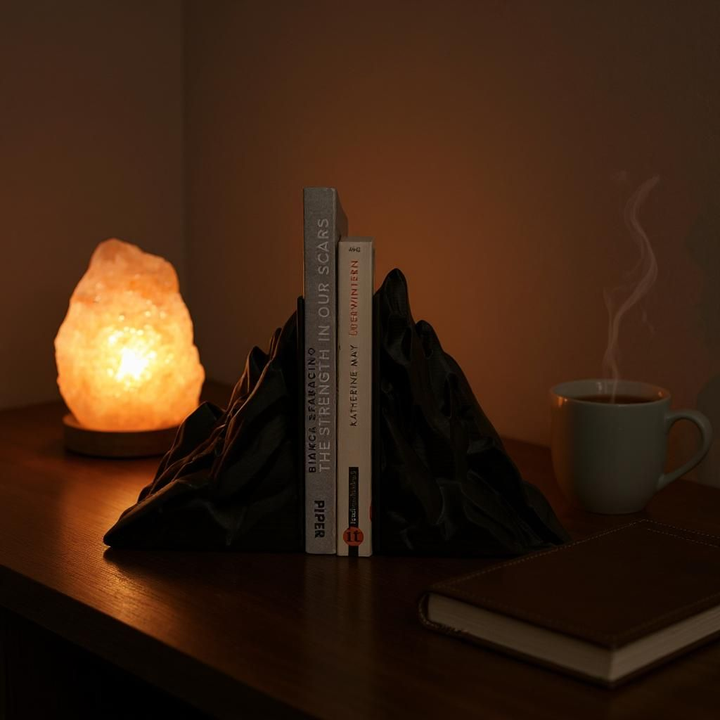 Stunning, Minimalist Mountain Bookends Set 3D print product image 4 by Deltaprints