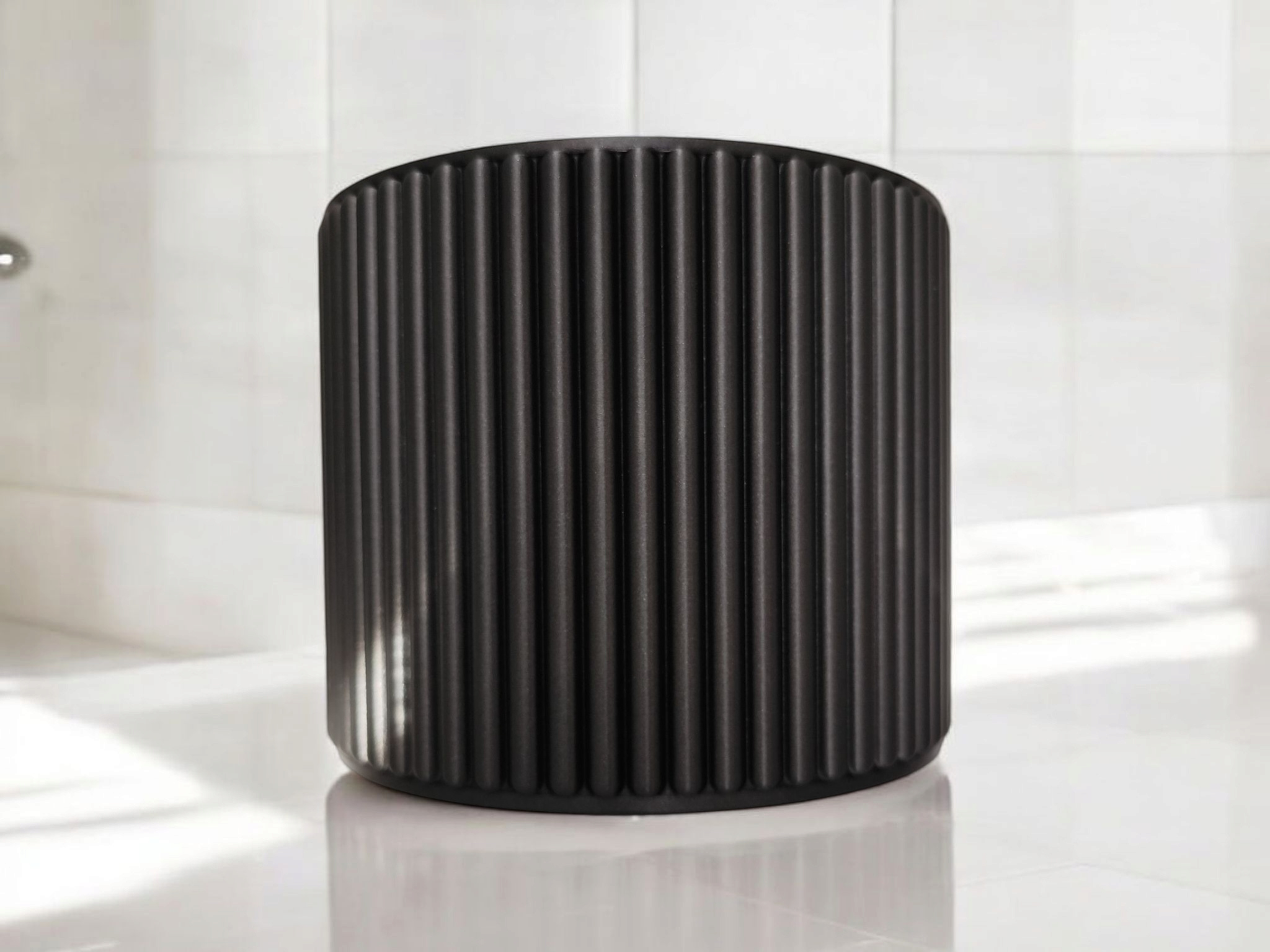 Modern Ribbed Bathroom Organizer, Make- Up Cup 3D print product image 4 by Deltaprints