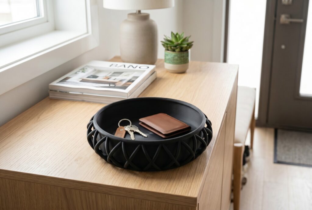 Basket-style key tray – commercial STL model for 3D printing by Deltaprints