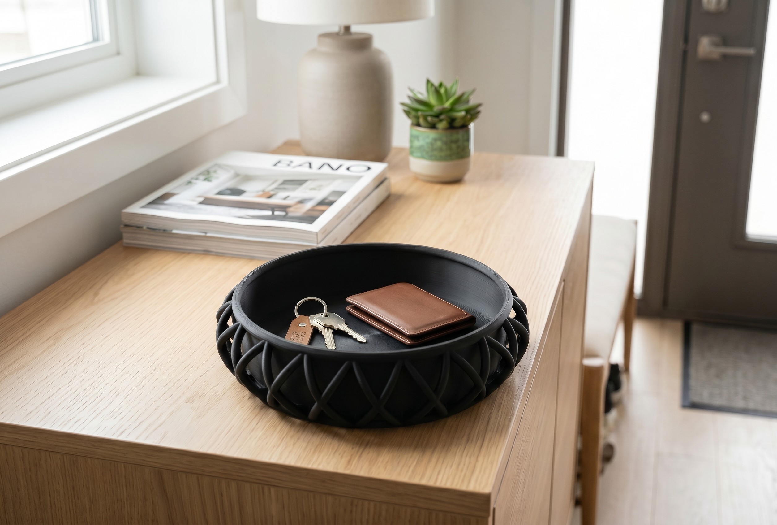 Basket-style key tray commercial STL file Bowls by Deltaprints
