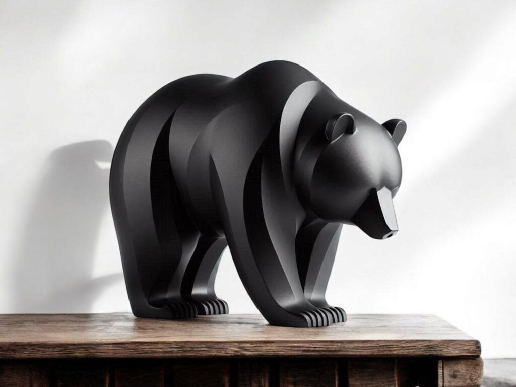 Sculpture #22 – Minimalistically Designed Bear Sculpture – commercial STL model for 3D printing by Deltaprints