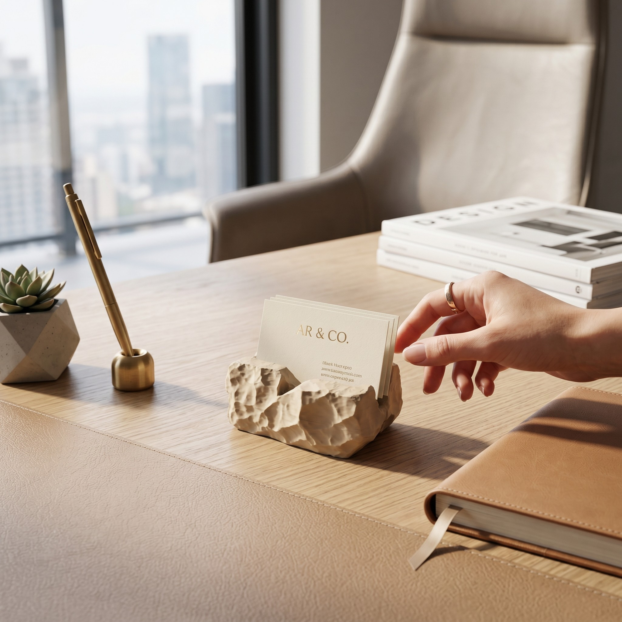 „Rock-Solid Business“ Card Holder 3D print product image 3 by Deltaprints