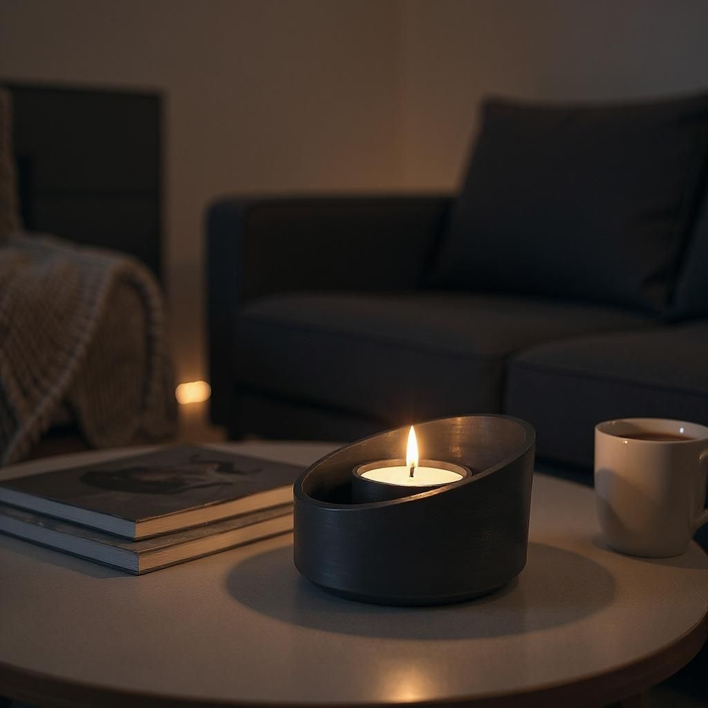Modern Beveled Tealight Candle Holder 3D print product image 2 by Deltaprints