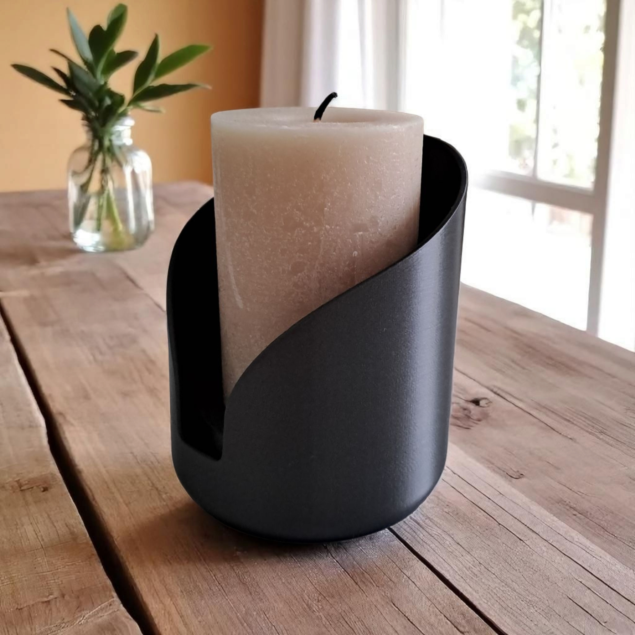 Modern Holder For Pillar Candles, Candleholder 3D print product image 4 by Deltaprints