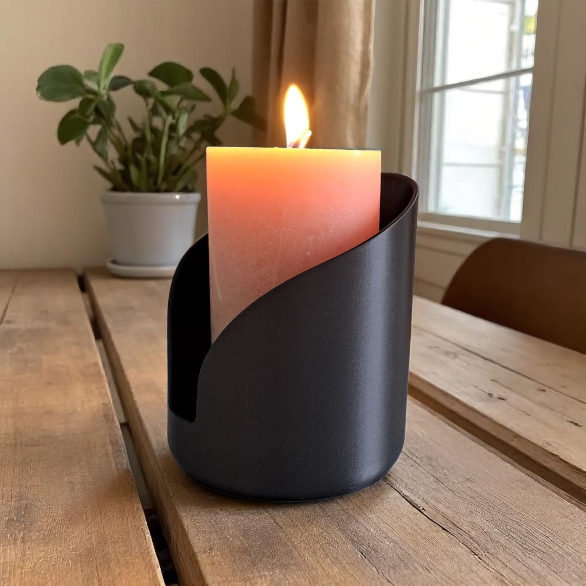 Modern Holder For Pillar Candles, Candleholder 3D print product image 3 by Deltaprints