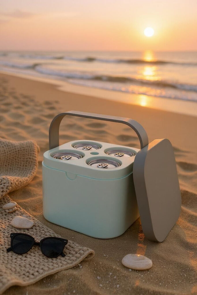 Freezable Can Carrier ChillBuddy – Portable 3D-printed 4-Drink Cooler – commercial STL model for 3D printing by Deltaprints