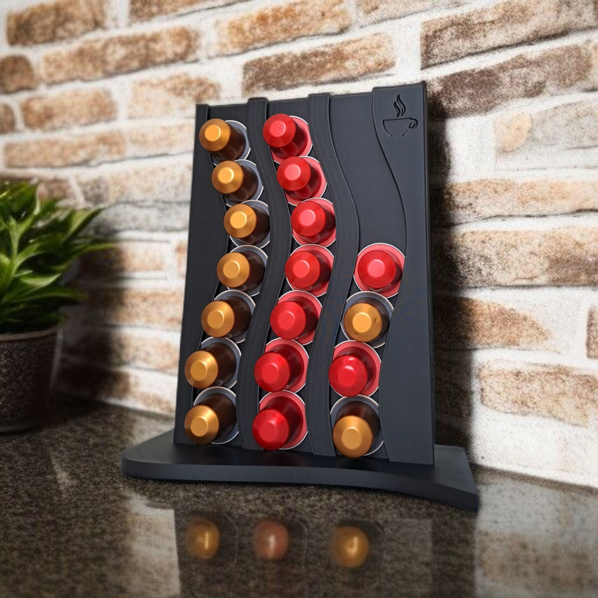 Wavy design Nespresso capsule holder – organizer 3D print product image 2 by Deltaprints