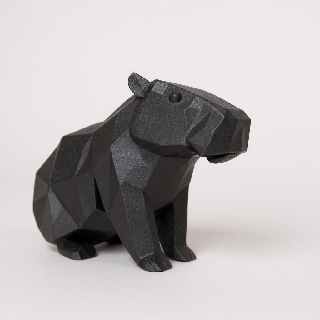 Sculpture #34 – The Minimalist Low Poly Capybara 3D print product image 4 by Deltaprints