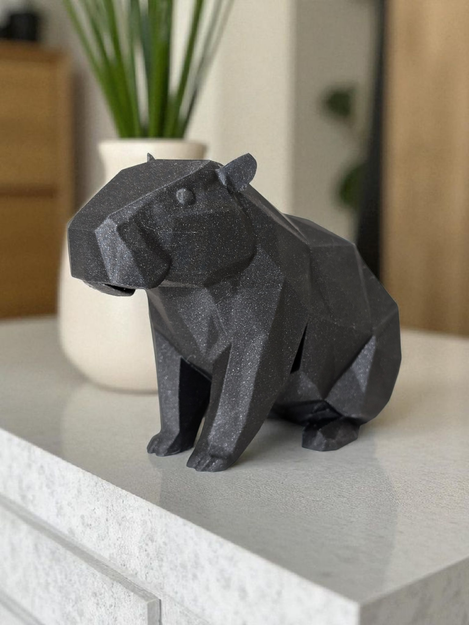 Sculpture #34 – The Minimalist Low Poly Capybara commercial STL file Sculptures by Deltaprints