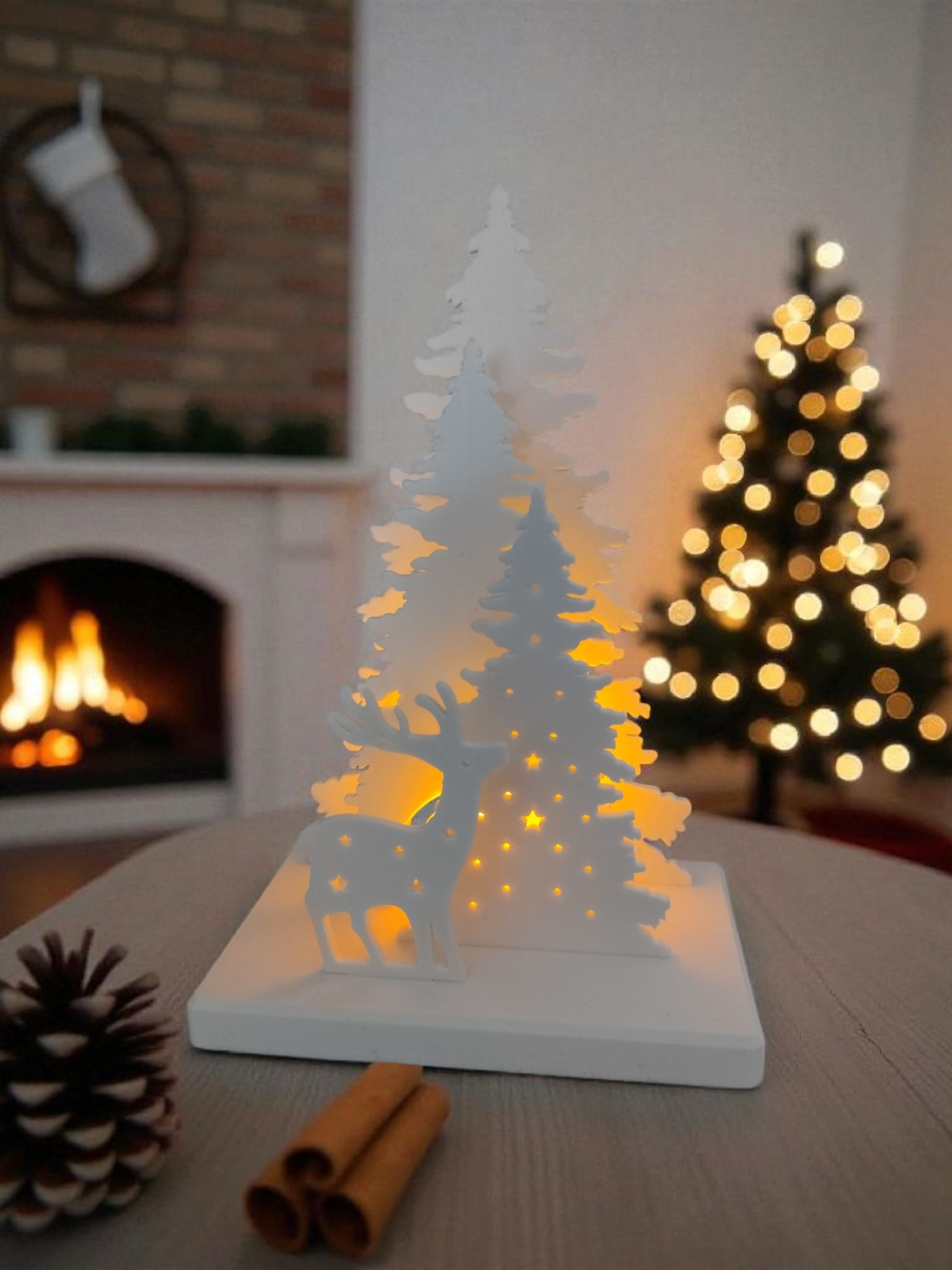 Christmas Decor Scene with LED tealight holder 3D print product image 2 by Deltaprints