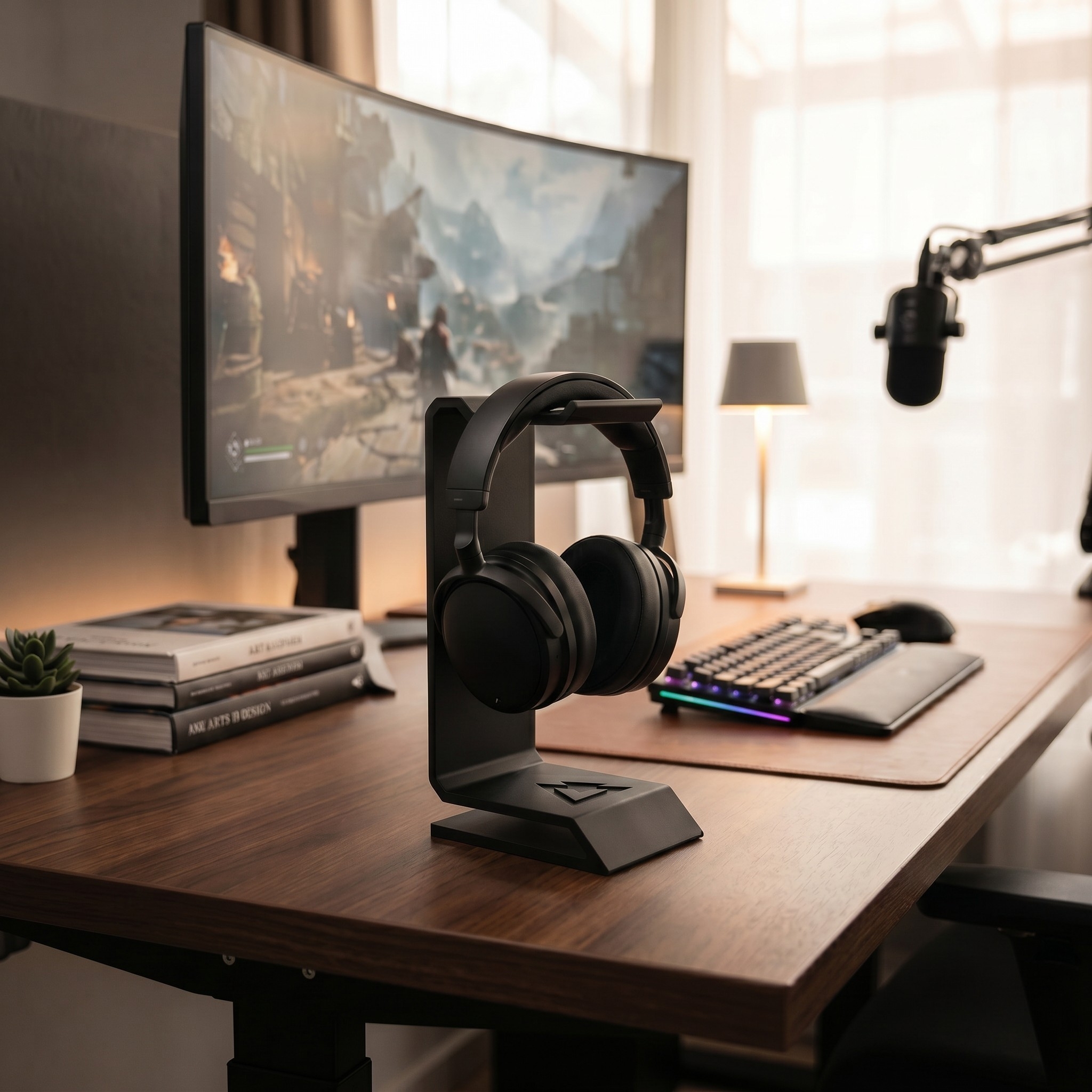 „Delta“ Headphone Stand – Stealth Look 3D print product image 2 by Deltaprints