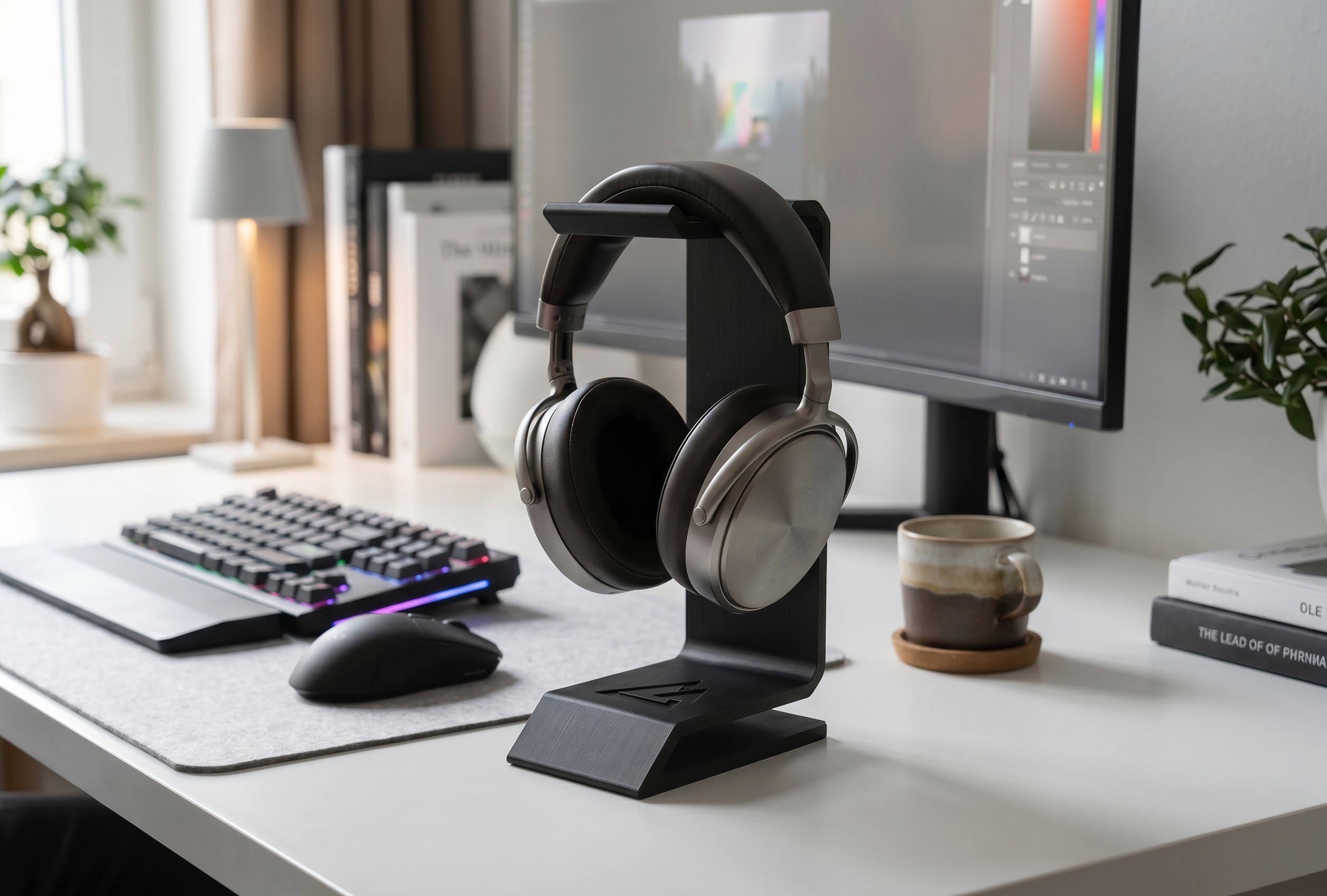 „Delta“ Headphone Stand – Stealth Look commercial STL file Desk Accessories by Deltaprints