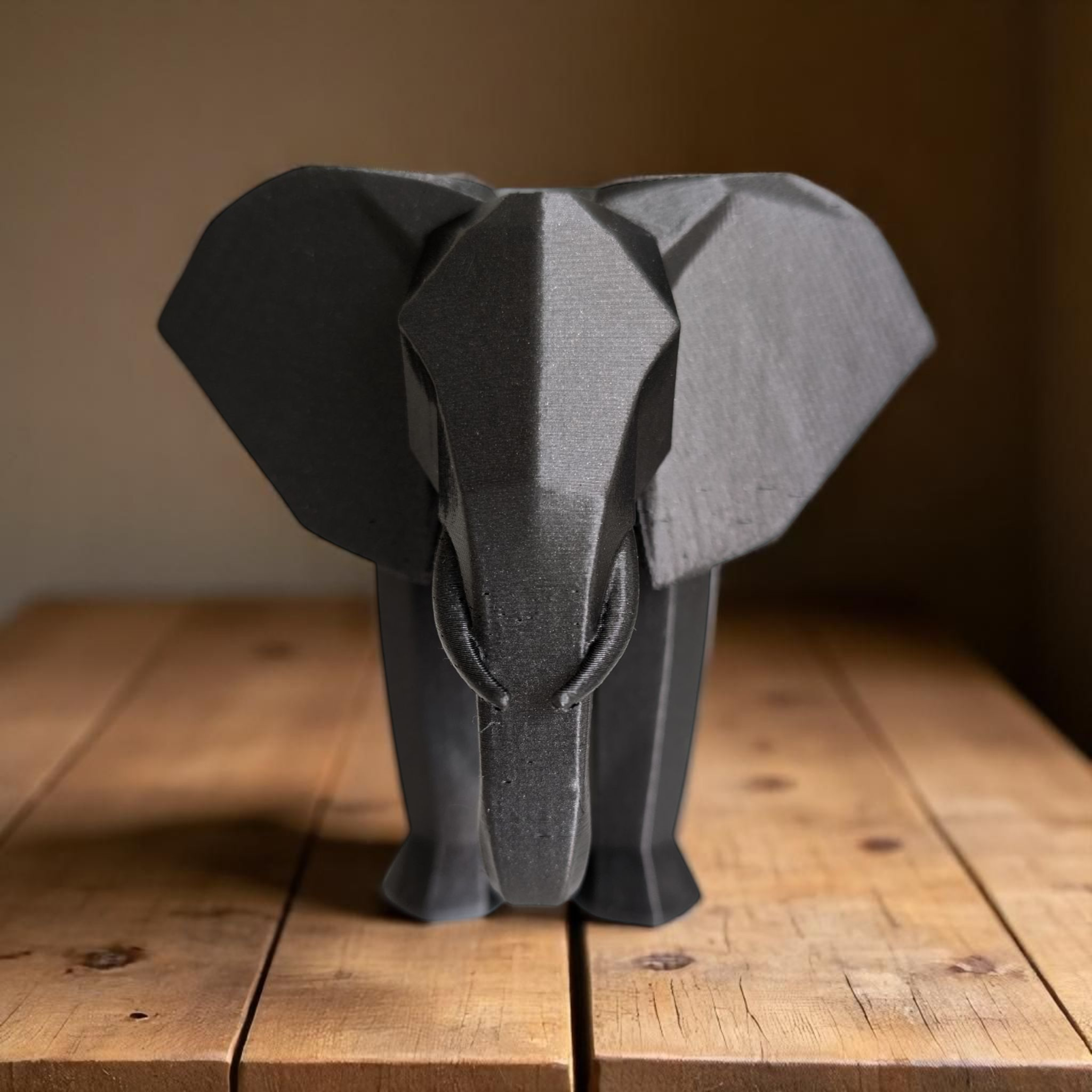 Sculpture #25 – Modern Minimalist Low Poly Elephant Statue 3D print product image 3 by Deltaprints
