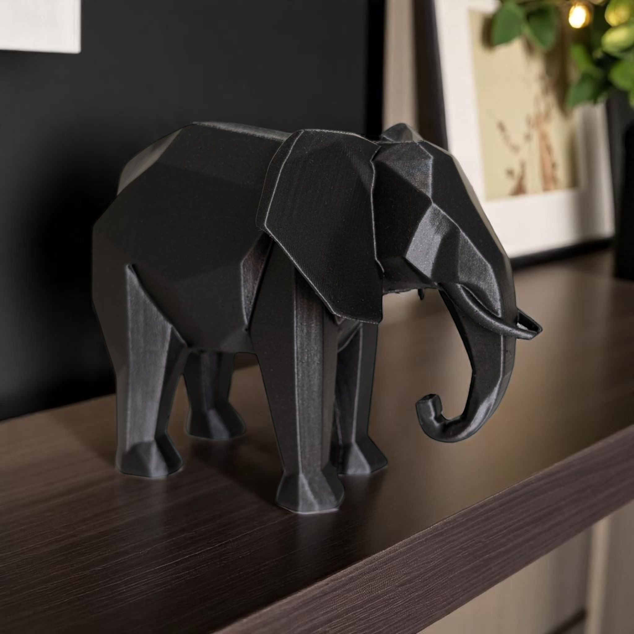 Sculpture #25 – Modern Minimalist Low Poly Elephant Statue 3D print product image 4 by Deltaprints