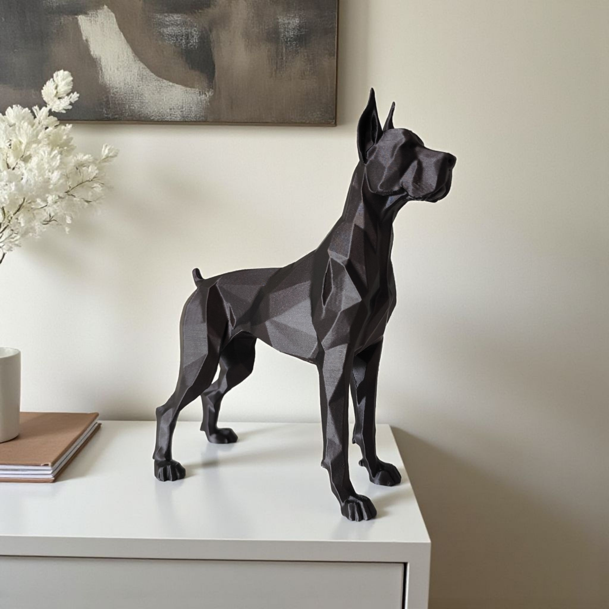 Sculpture #36 – Guarding Low Poly Great Dane 3D print product image 3 by Deltaprints