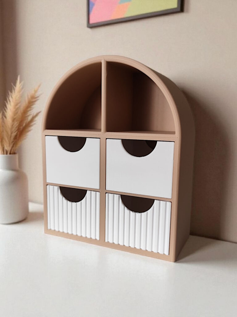 Small jewelry shelf with drawers – commercial STL model for 3D printing by Deltaprints