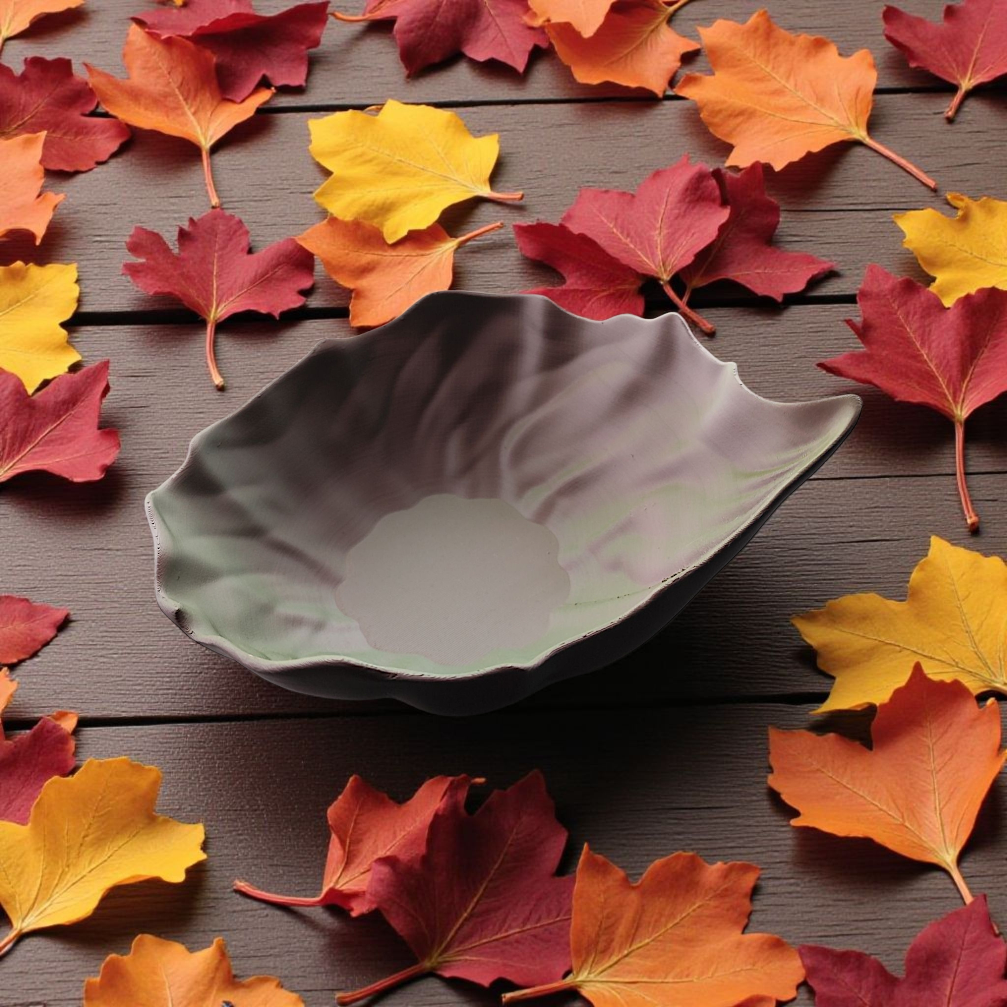 Autumnal special leaf bowl commercial STL file Bowls by Deltaprints