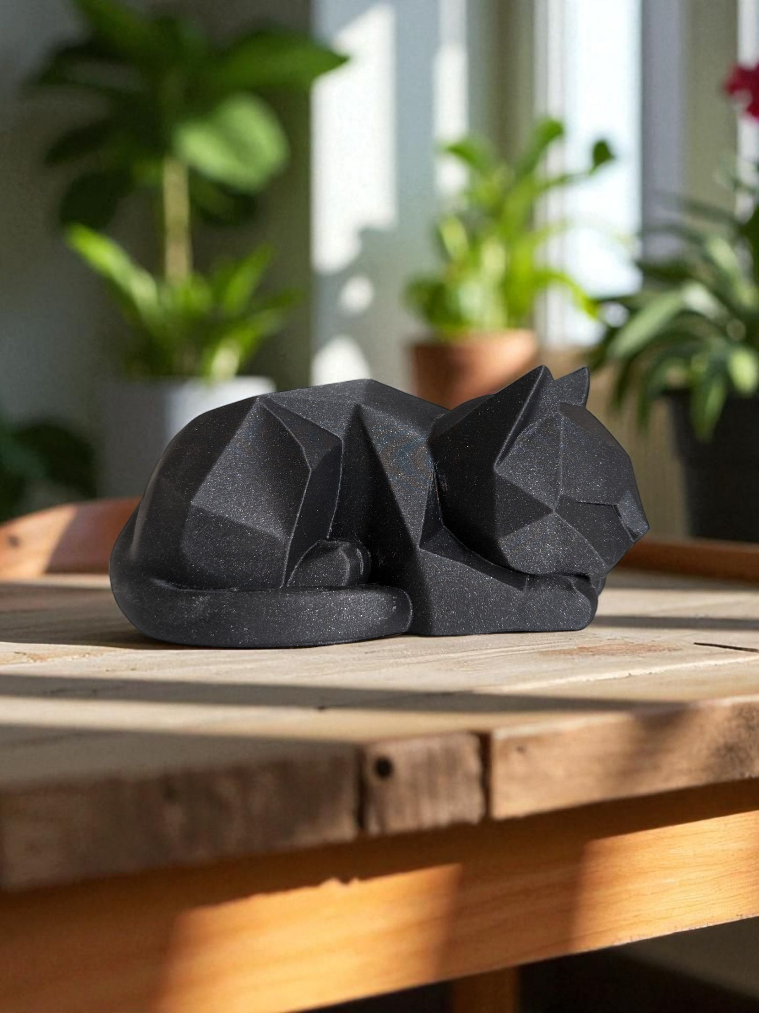 Sculpture #31 – Cute Waiting Low Poly Kitten, Cat 3D print product image 3 by Deltaprints
