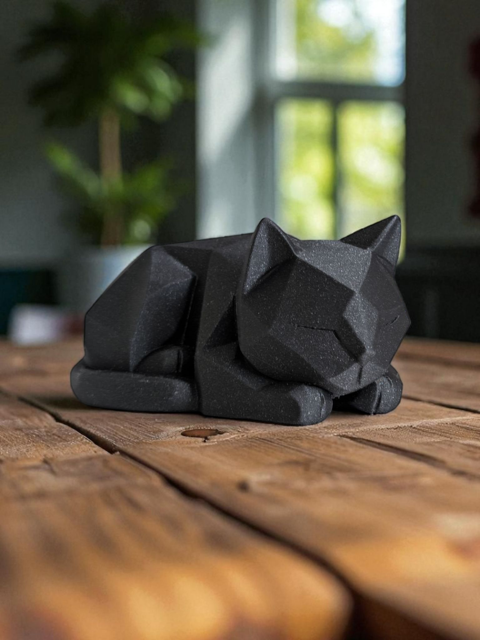 Sculpture #31 – Cute Waiting Low Poly Kitten, Cat commercial STL file Sculptures by Deltaprints