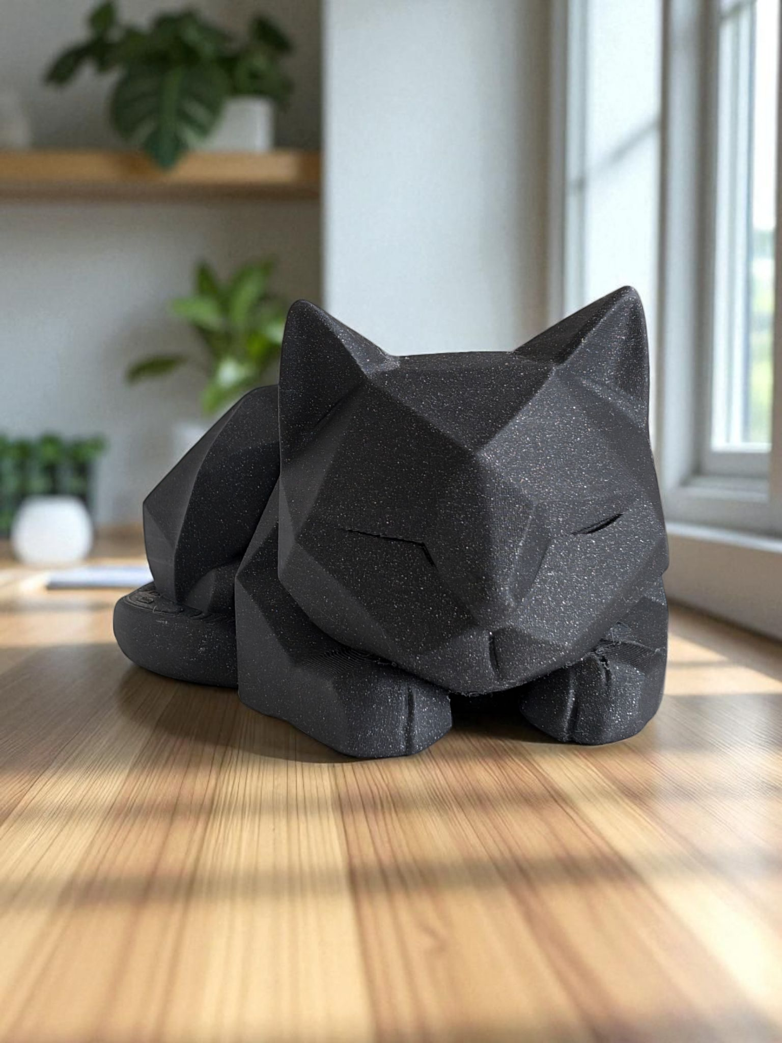 Sculpture #31 – Cute Waiting Low Poly Kitten, Cat 3D print product image 2 by Deltaprints