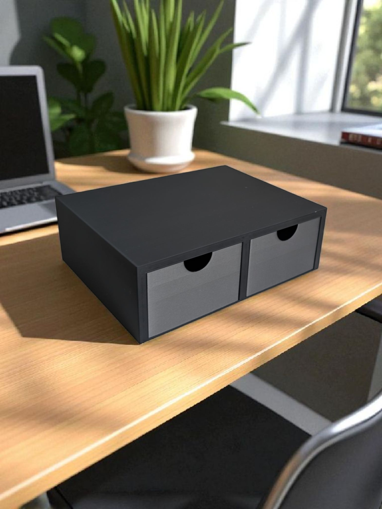 Monitor Riser with Two Drawers – Deltaprints Portable Drawer Cabinet 3D print product image 3 by Deltaprints