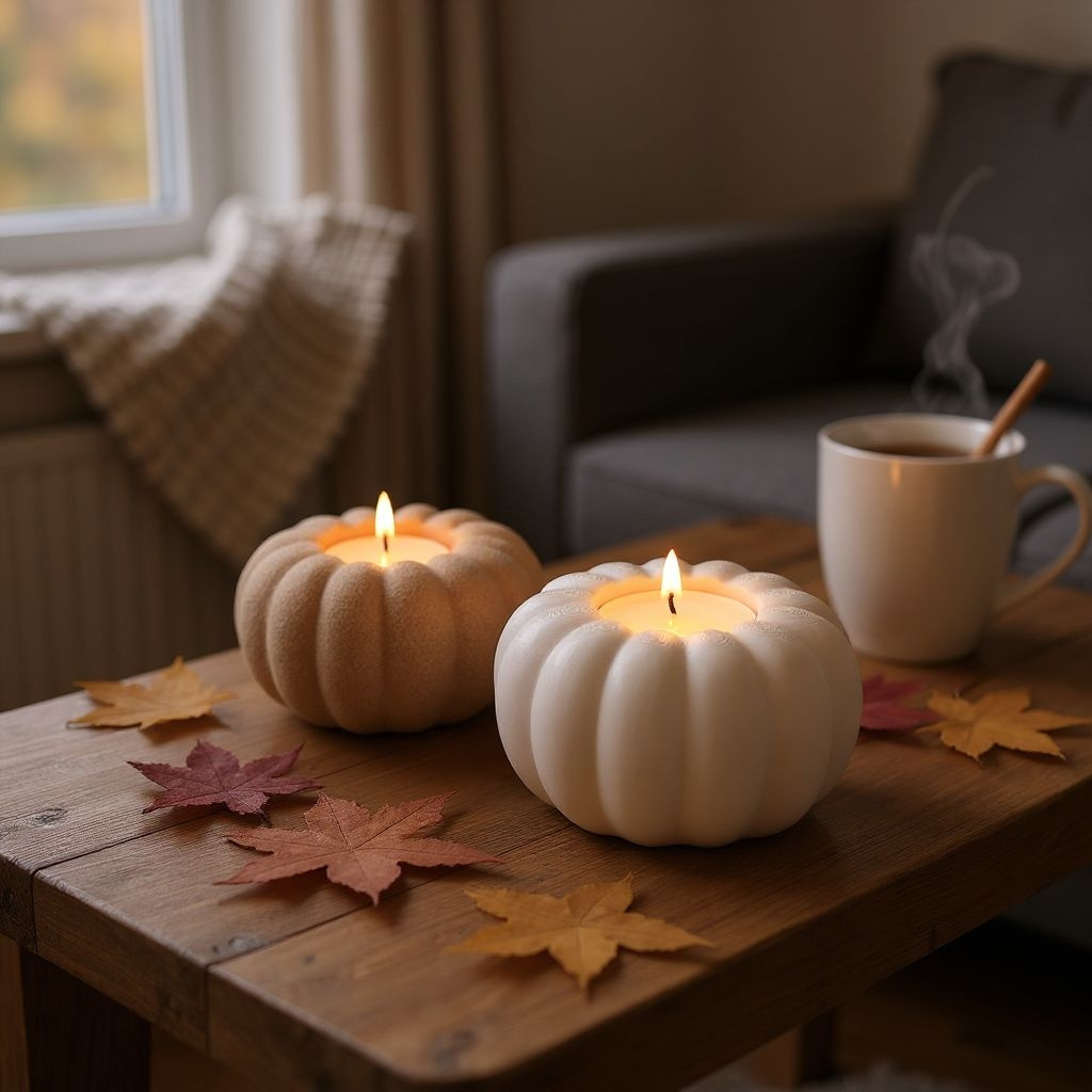 Autumn Pumpkin Tealight Holders 3D print product image 4 by Deltaprints