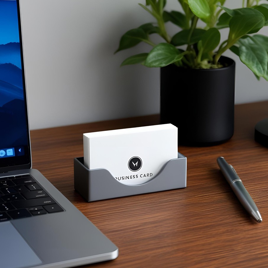 Simple – Stylish Business Card Holder, Card Stand commercial STL file Desk Accessories by Deltaprints