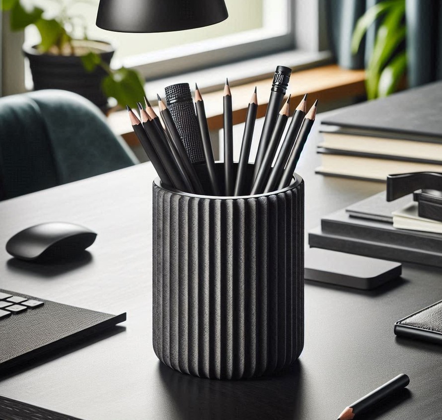 Ribbed pen holder with fine surface structure commercial STL file Desk Accessories by Deltaprints
