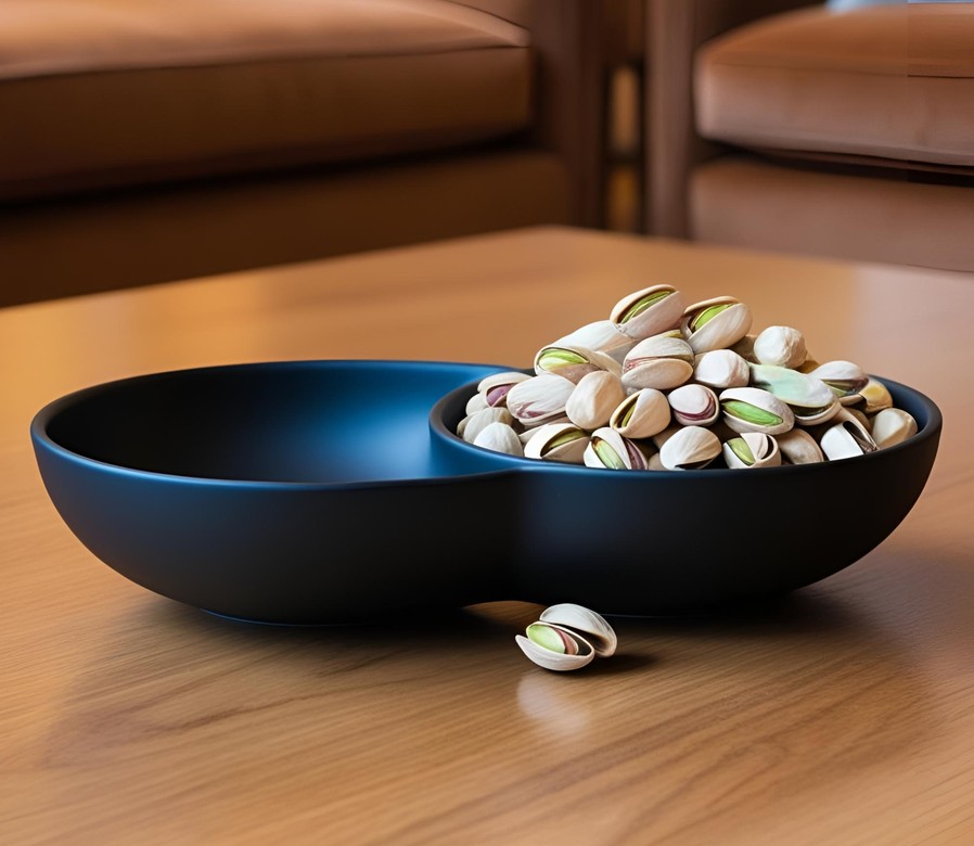 Snack Bowl With Two Compartments – commercial STL model for 3D printing by Deltaprints