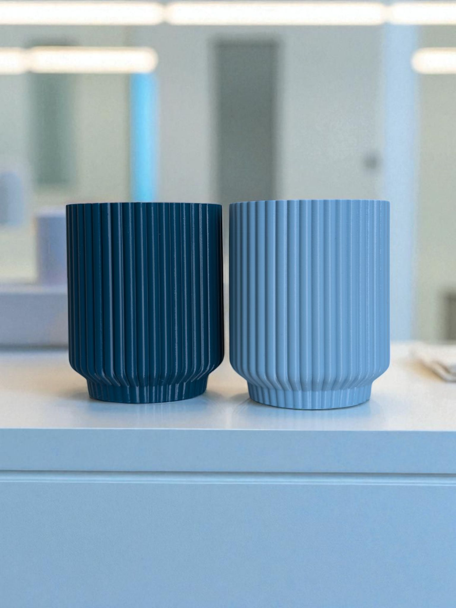 Ribbed Design Toothbrush Cups 3D print product image 2 by Deltaprints