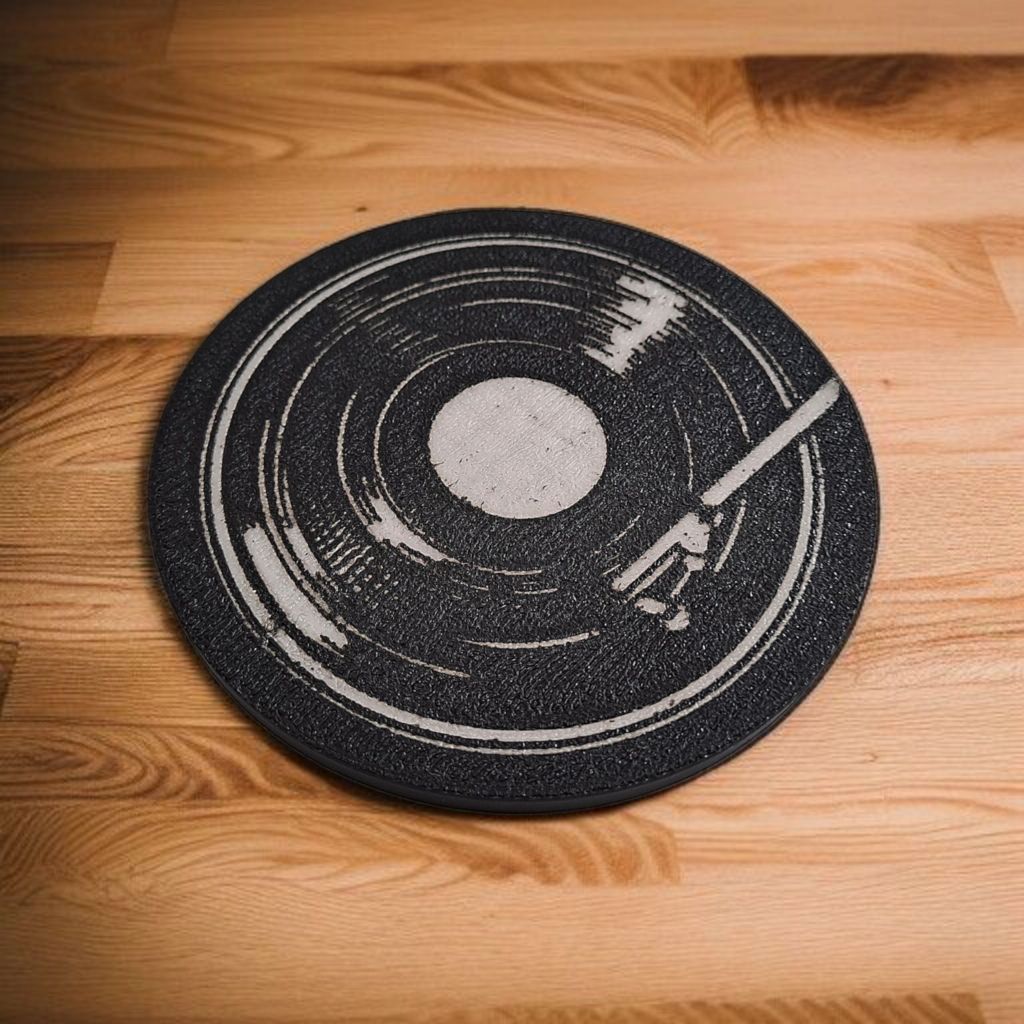 Old Record Coaster „Vintage Vinyl“ – commercial STL model for 3D printing by Deltaprints