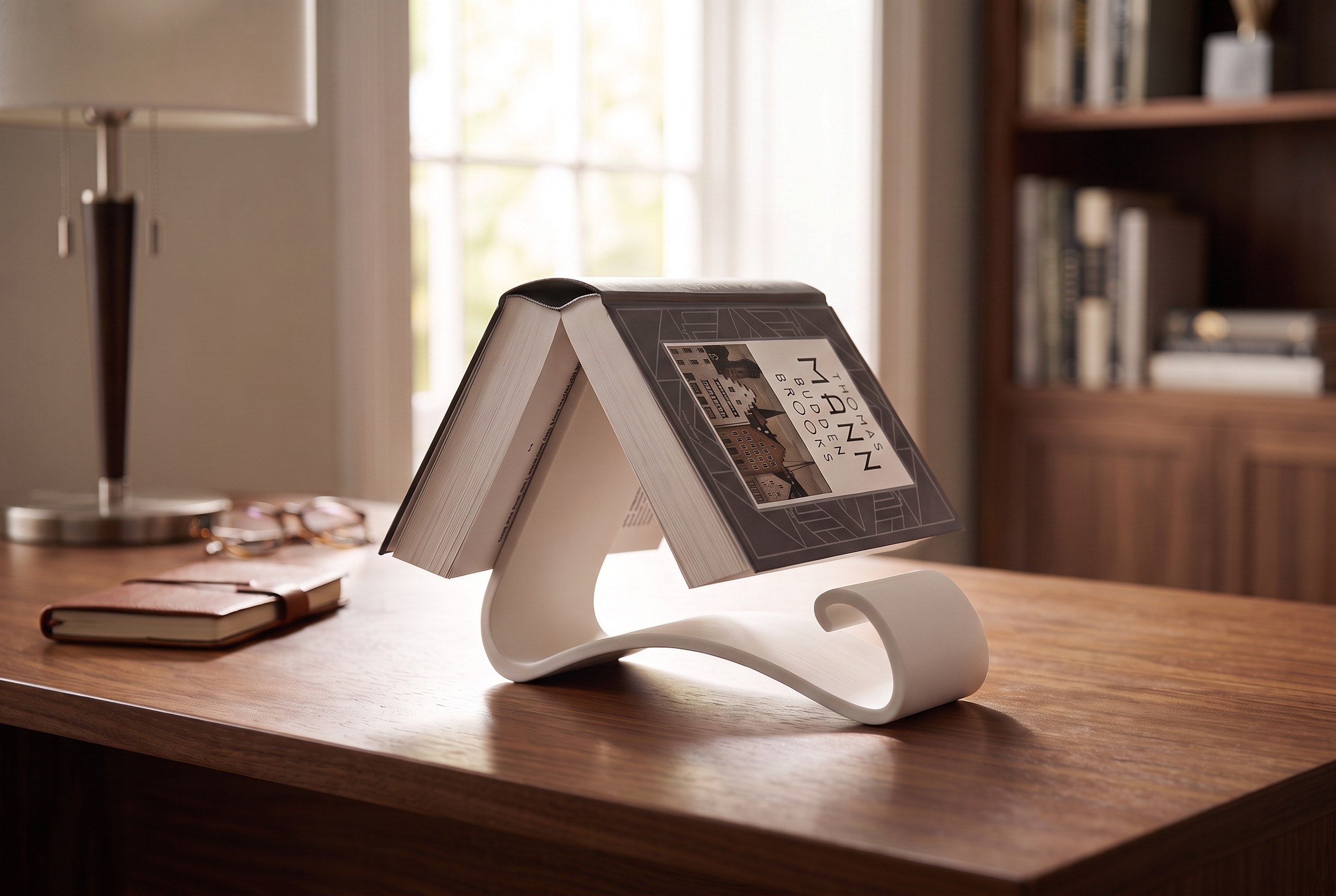 Wavy book stand with triple functionality commercial STL file Desk Accessories by Deltaprints