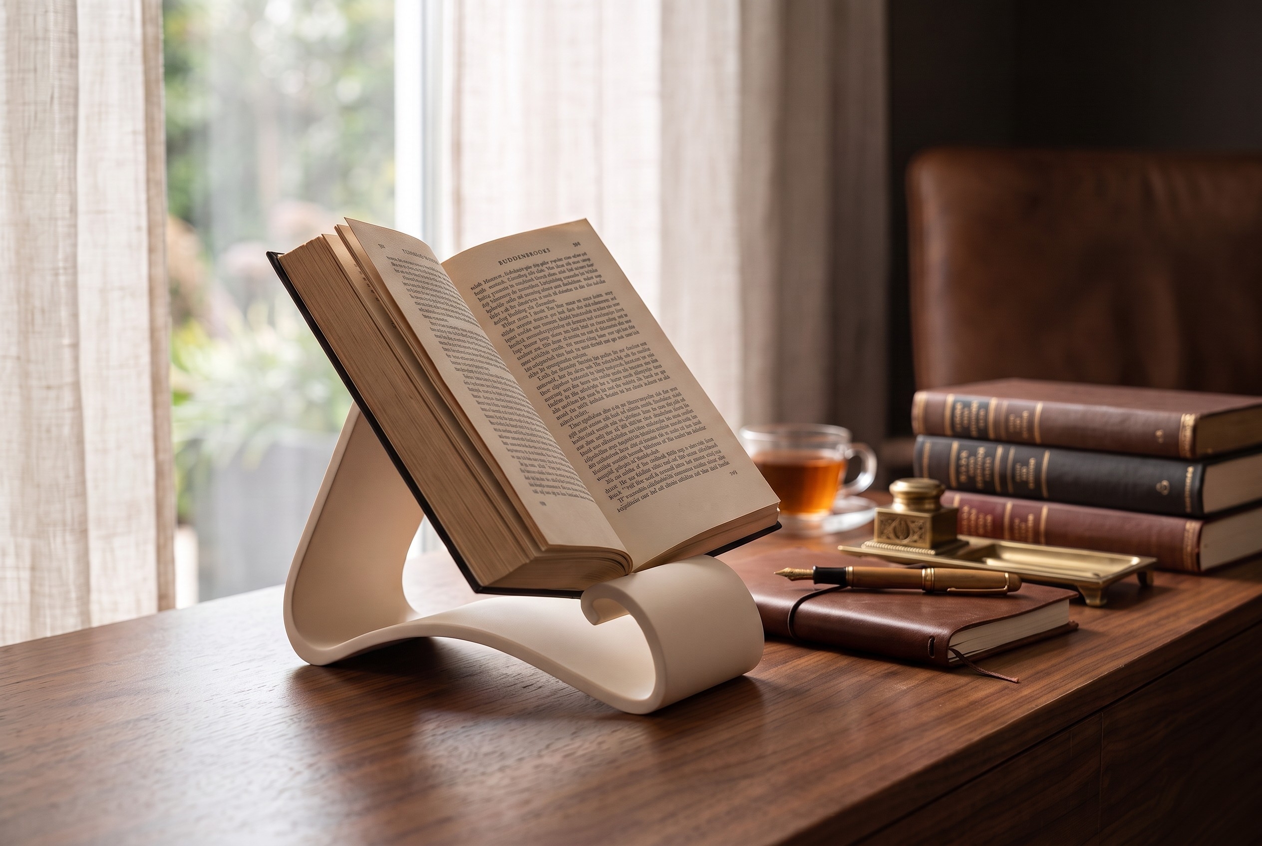 Wavy book stand with triple functionality 3D print product image 2 by Deltaprints