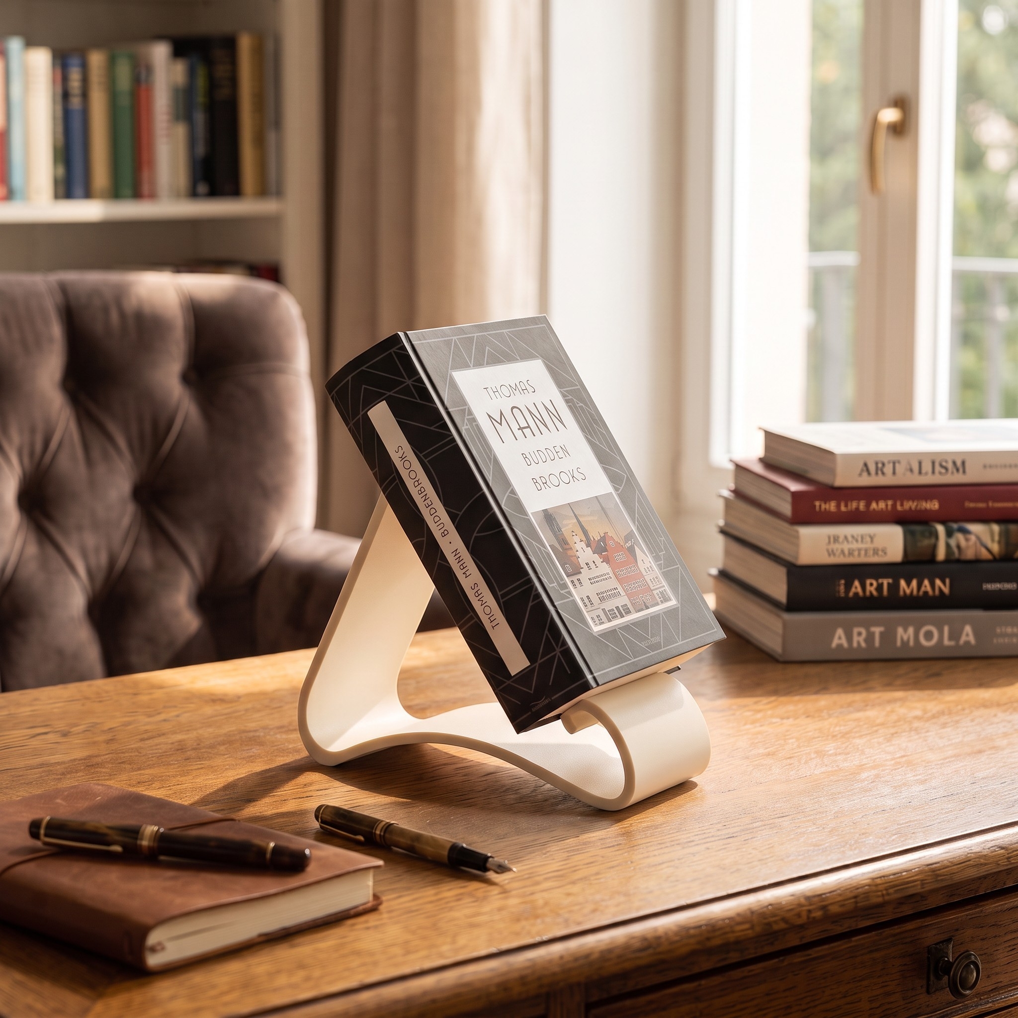Wavy book stand with triple functionality 3D print product image 3 by Deltaprints