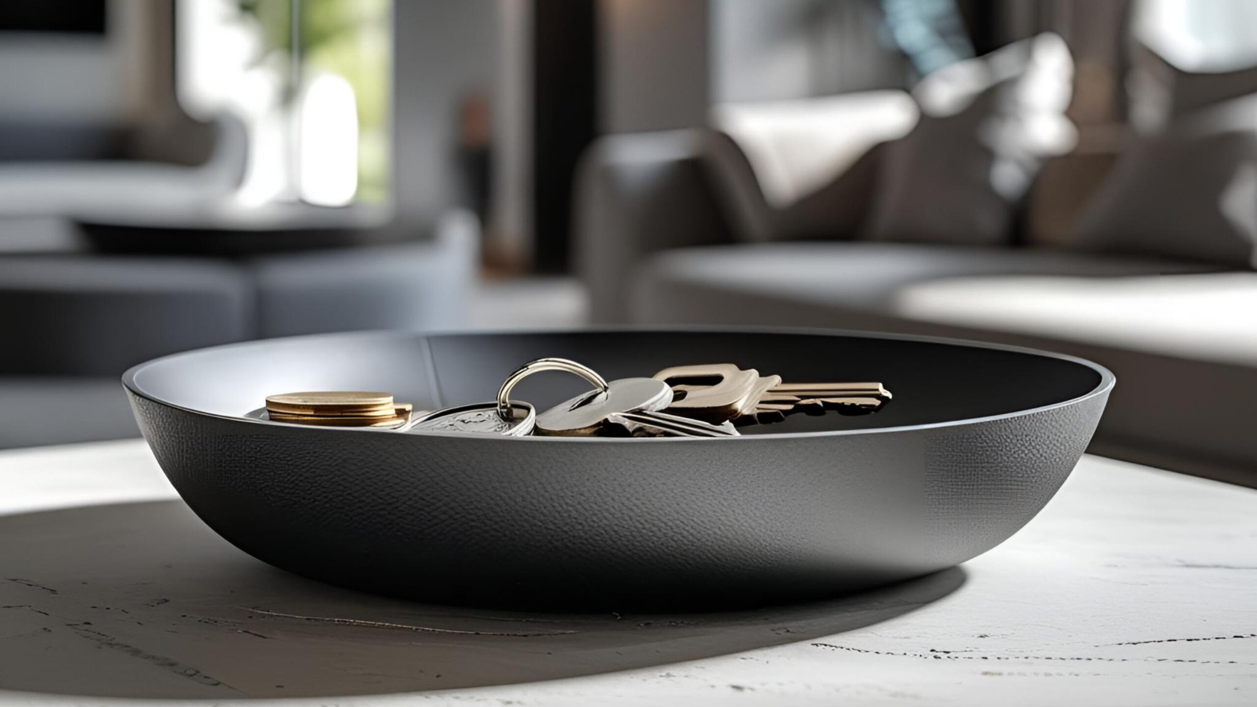 Modern Flat & Fuzzy Key and Cointray commercial STL file Trays for Keys & Coins by Deltaprints