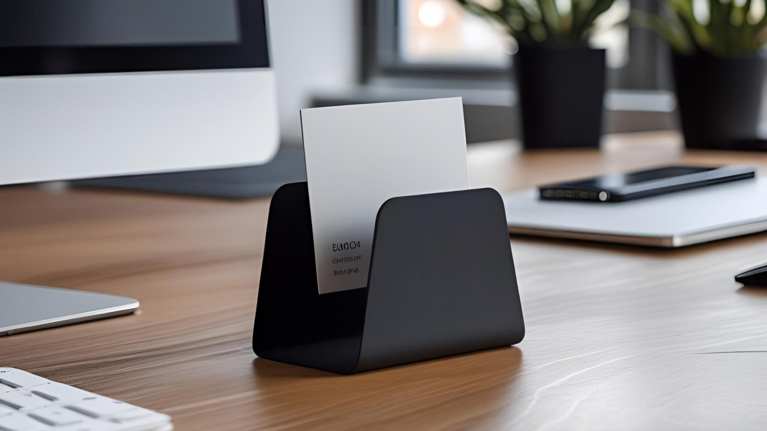 Modern Business Card Holder, Business Card Stand commercial STL file Desk Accessories by Deltaprints