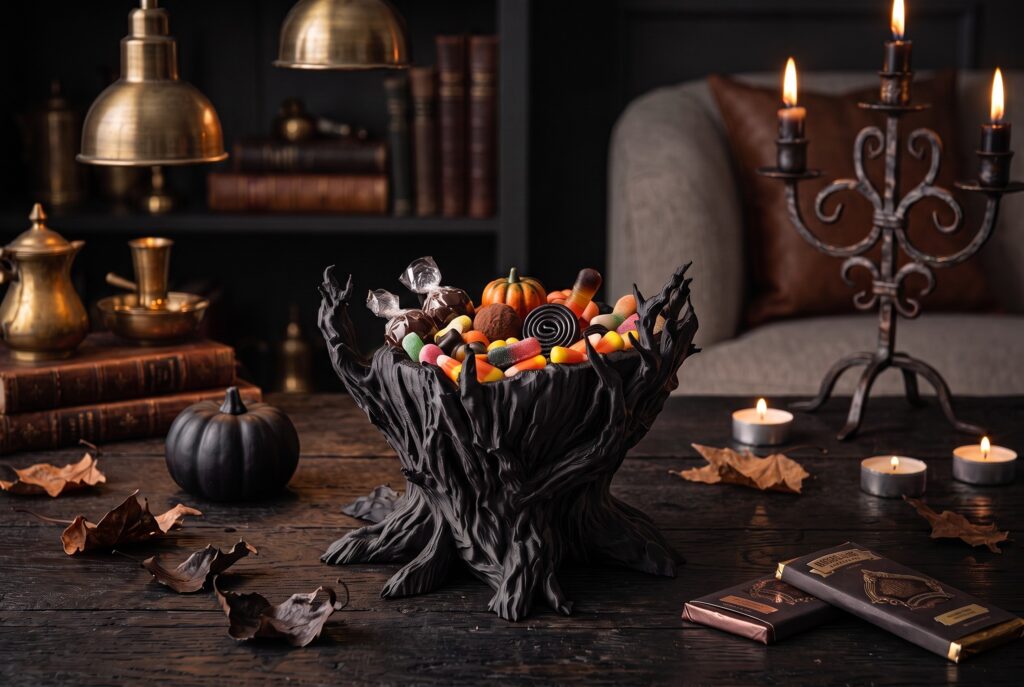 Spooky Tree – Halloween Candy Bowl – commercial STL model for 3D printing by Deltaprints