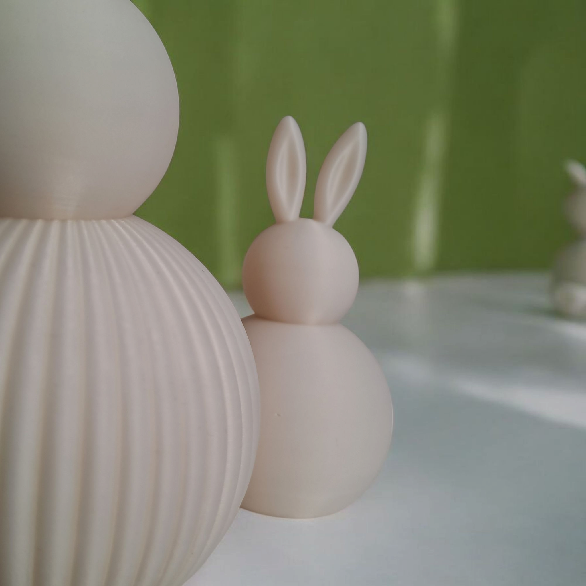 Modern Ribbed Easter Bunny Set 3D print product image 4 by Deltaprints