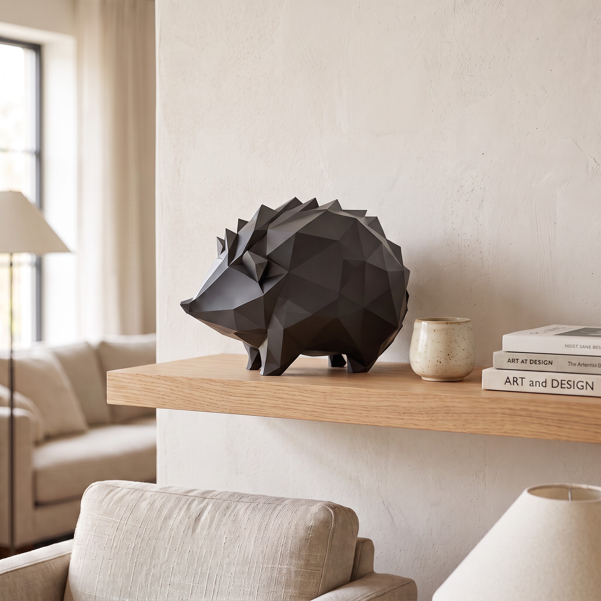 Sculpture #62 – Low-poly hedgehog 3D print product image 3 by Deltaprints