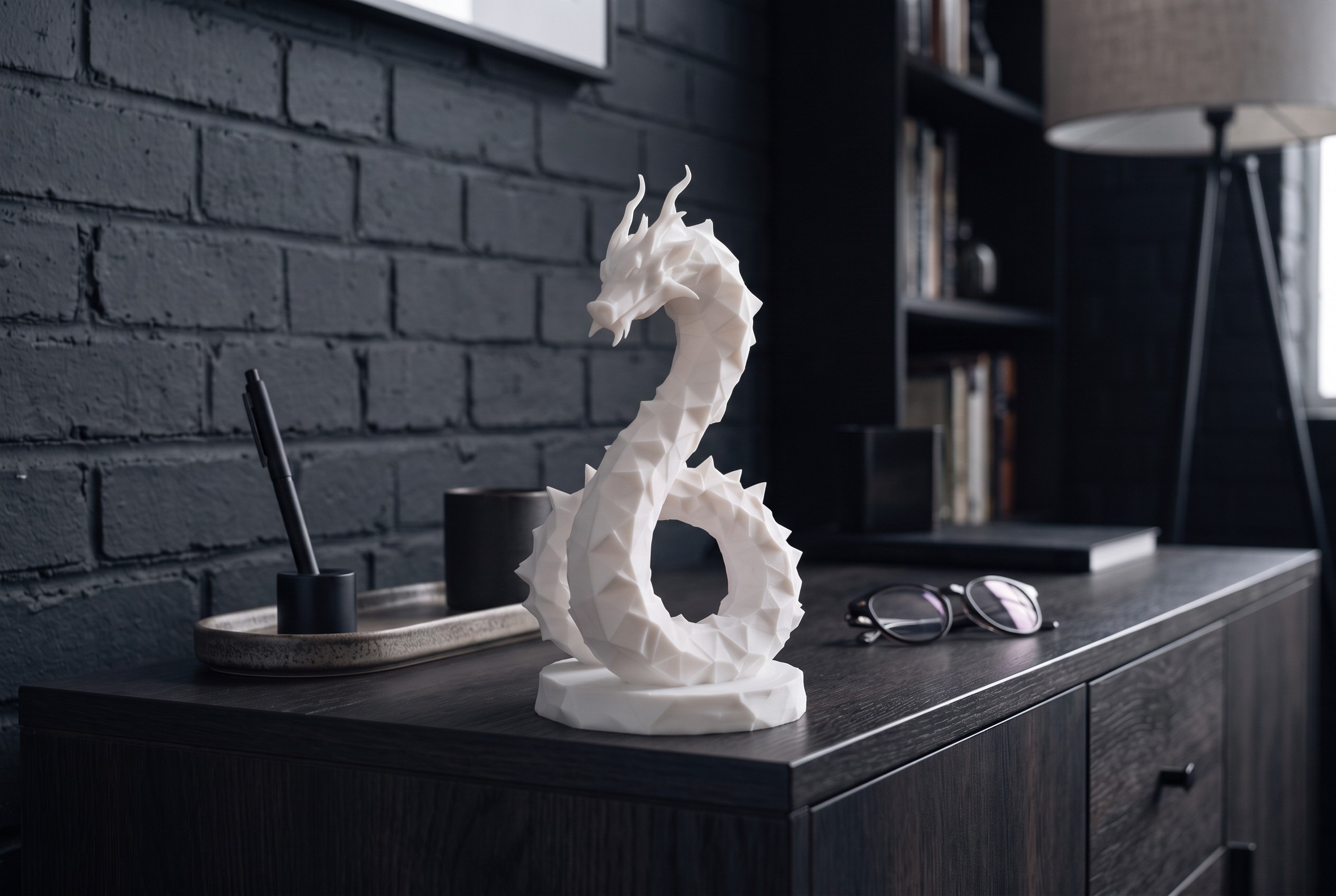 Sculpture #61 – Low Poly Hydra Dragon commercial STL file Sculptures by Deltaprints