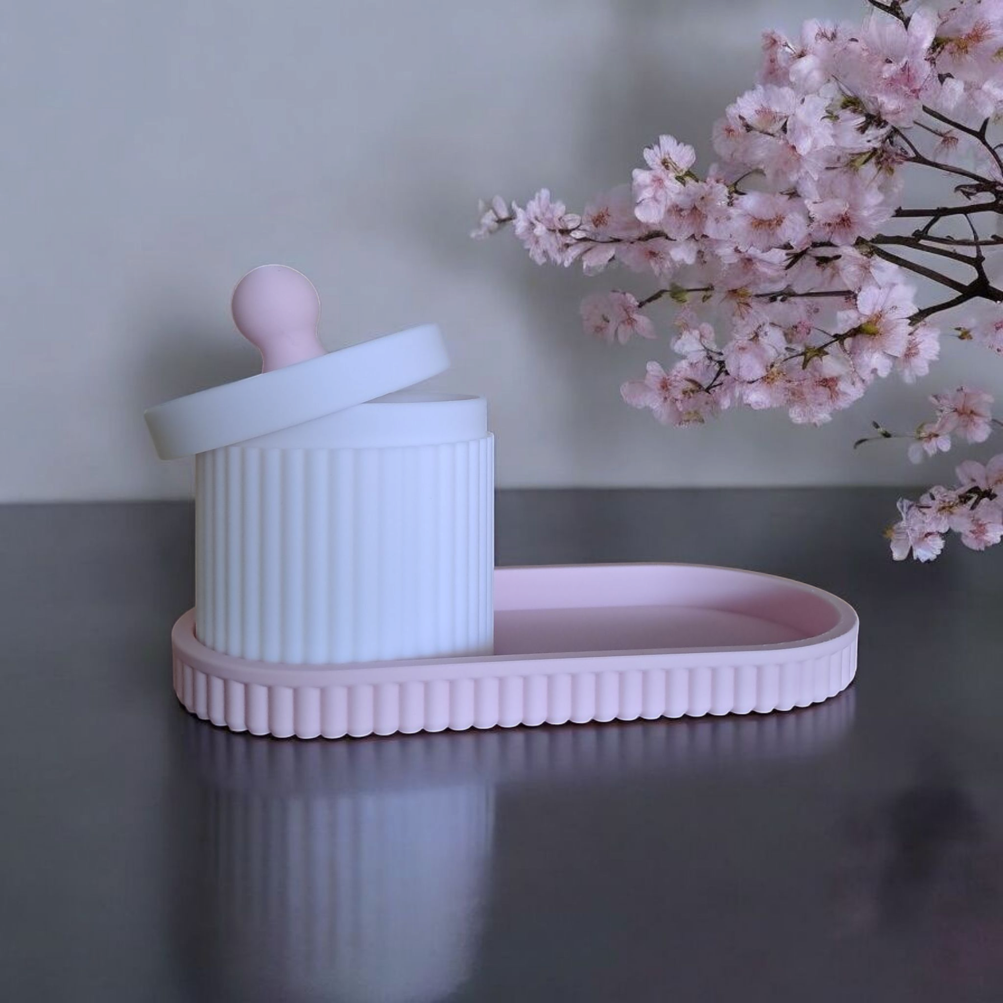 Ribbed Jewelry and Bathroom Organizer Set 3D print product image 2 by Deltaprints