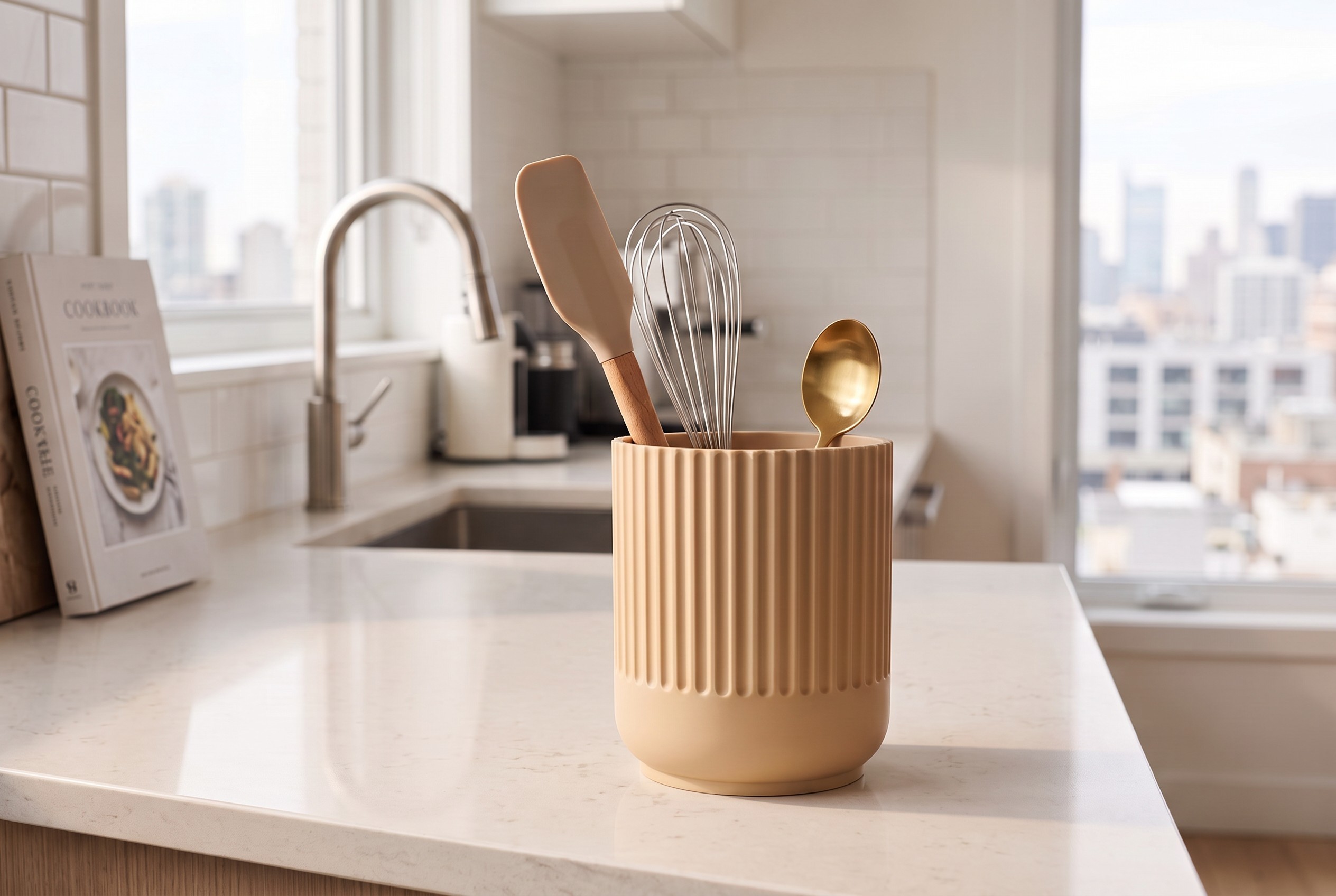 Japandi-style kitchen utensil holder commercial STL file Kitchen Accessories by Deltaprints