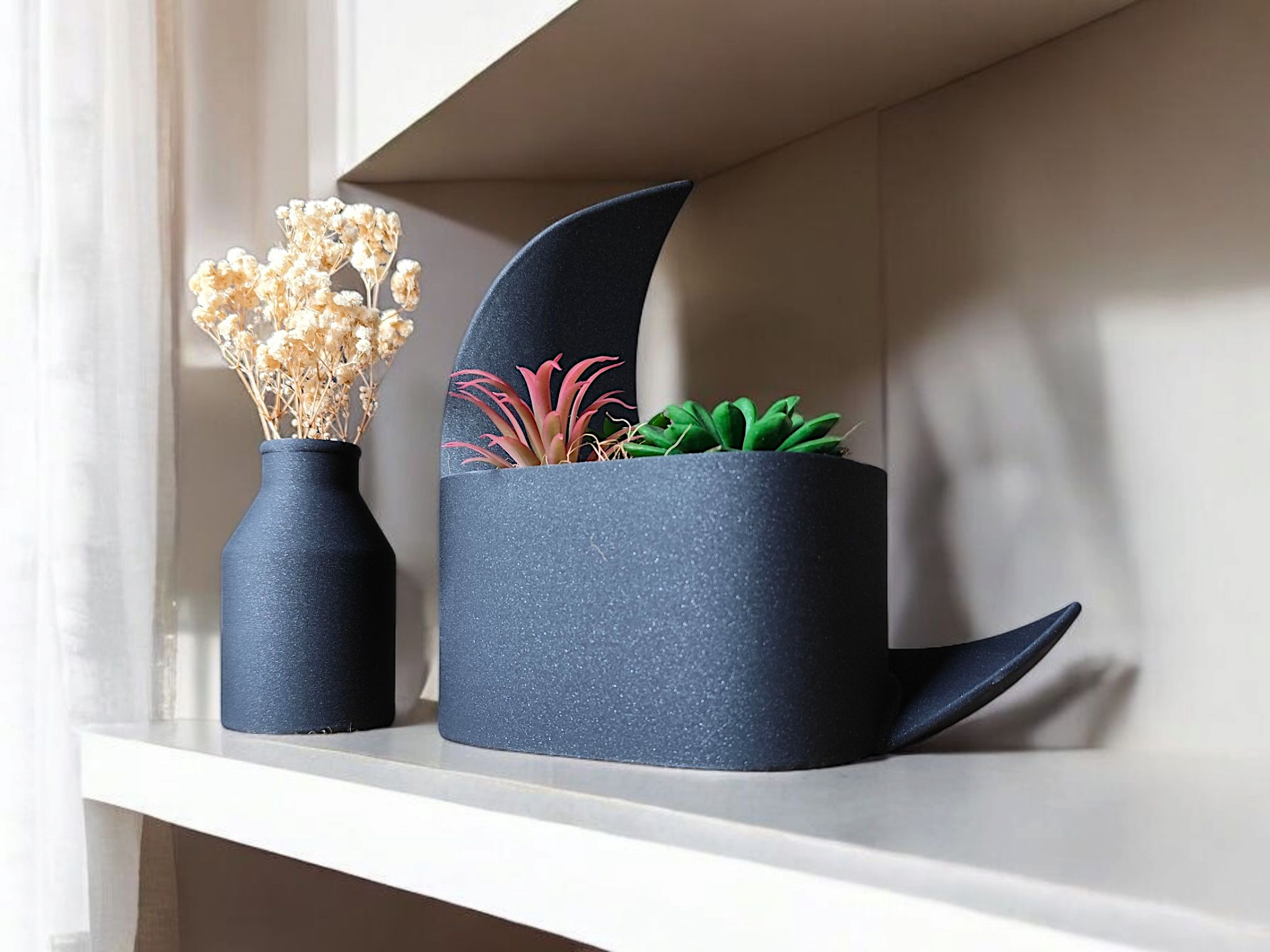 Crescent Decorative Object, Planter and Vase, Vessel 3D print product image 3 by Deltaprints