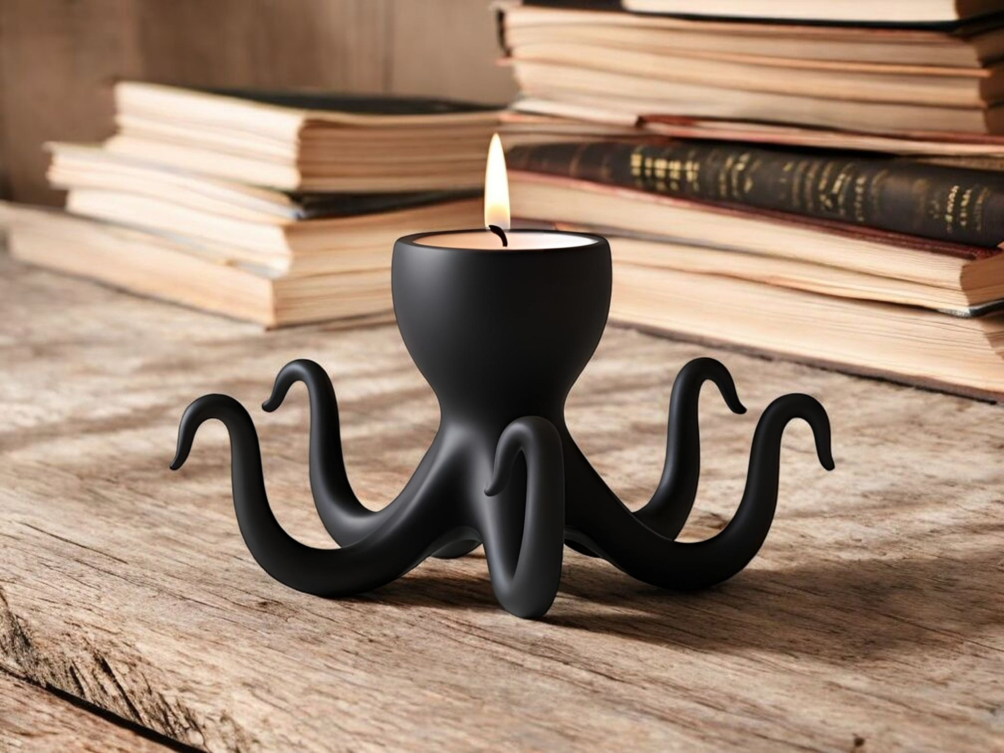 Minimalist Design Octopus Tealight Holder 3D print product image 4 by Deltaprints