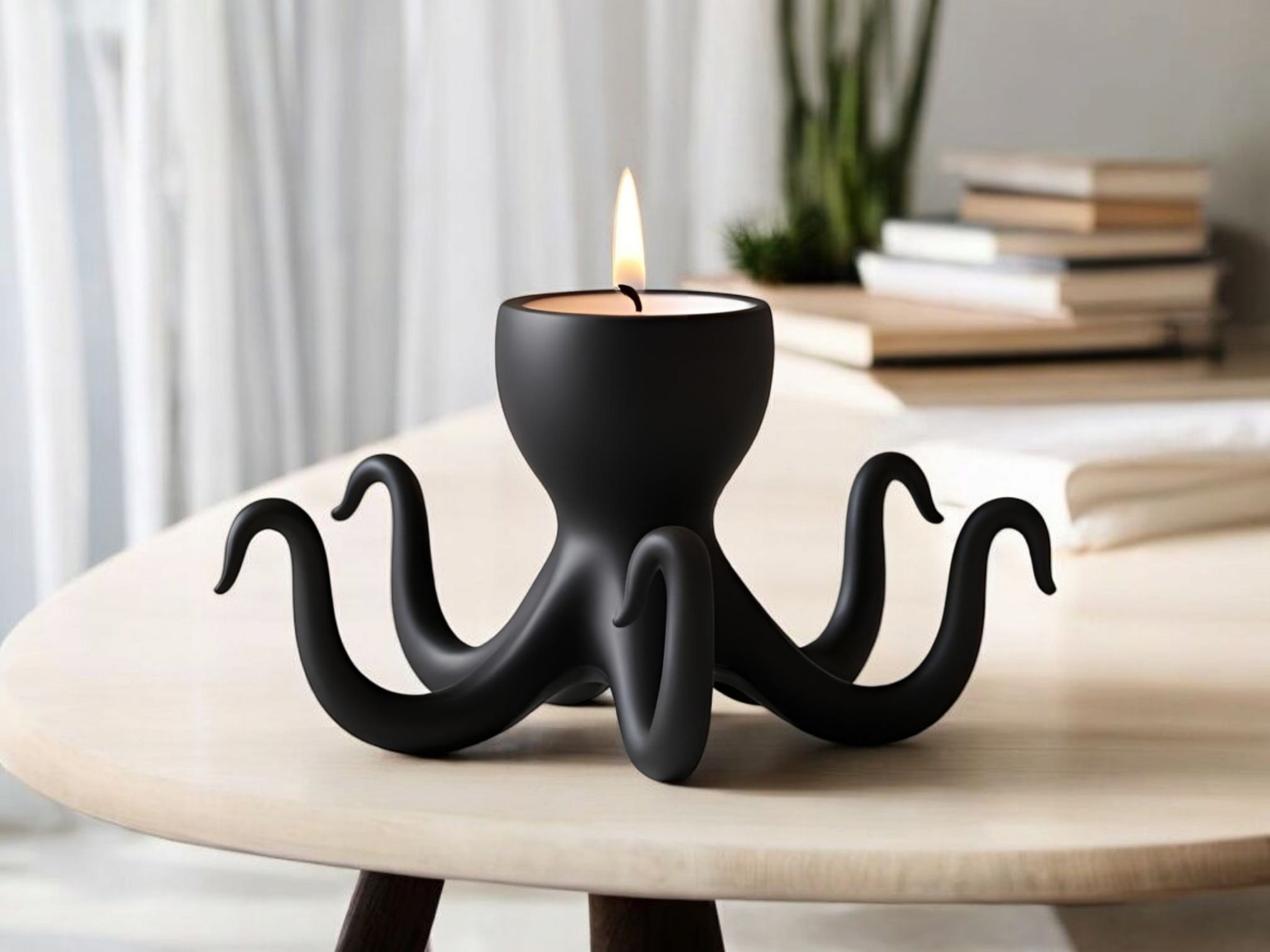 Minimalist Design Octopus Tealight Holder 3D print product image 2 by Deltaprints