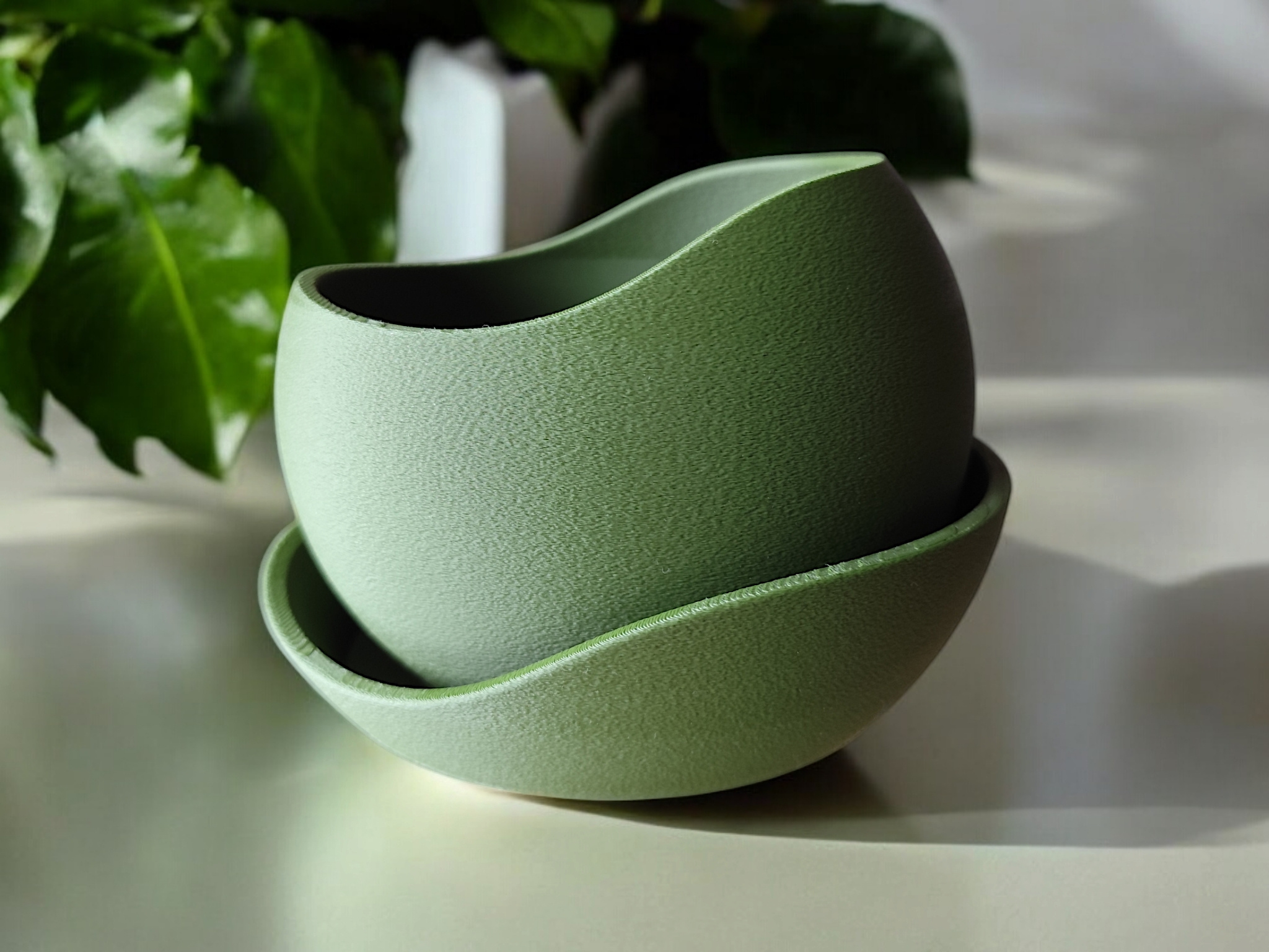 Shark Skin Plant Pot With Saucer 3D print product image 3 by Deltaprints
