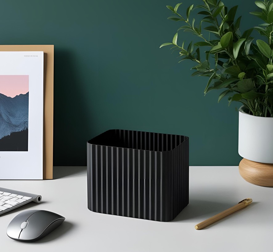 Modern Slim Ribbed Pencil Holder, Office Organizer – commercial STL model for 3D printing by Deltaprints