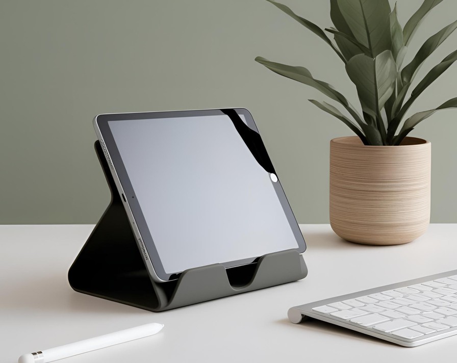Modern Sleek Design Tablet, iPad Stand – Holder – commercial STL model for 3D printing by Deltaprints