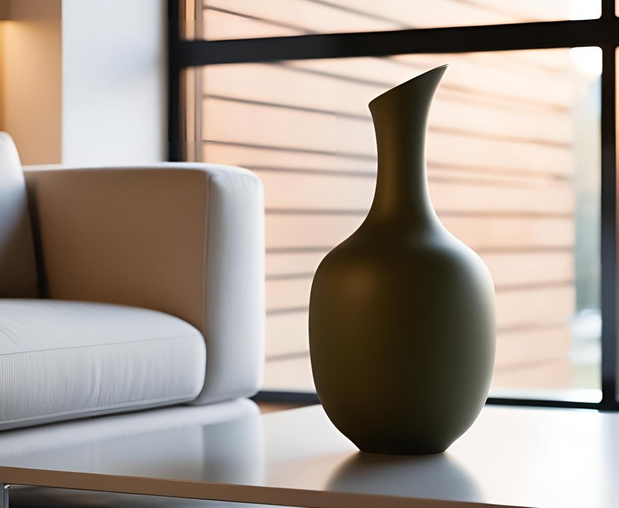 Minimalist vase „Slanted Neck“ – commercial STL model for 3D printing by Deltaprints